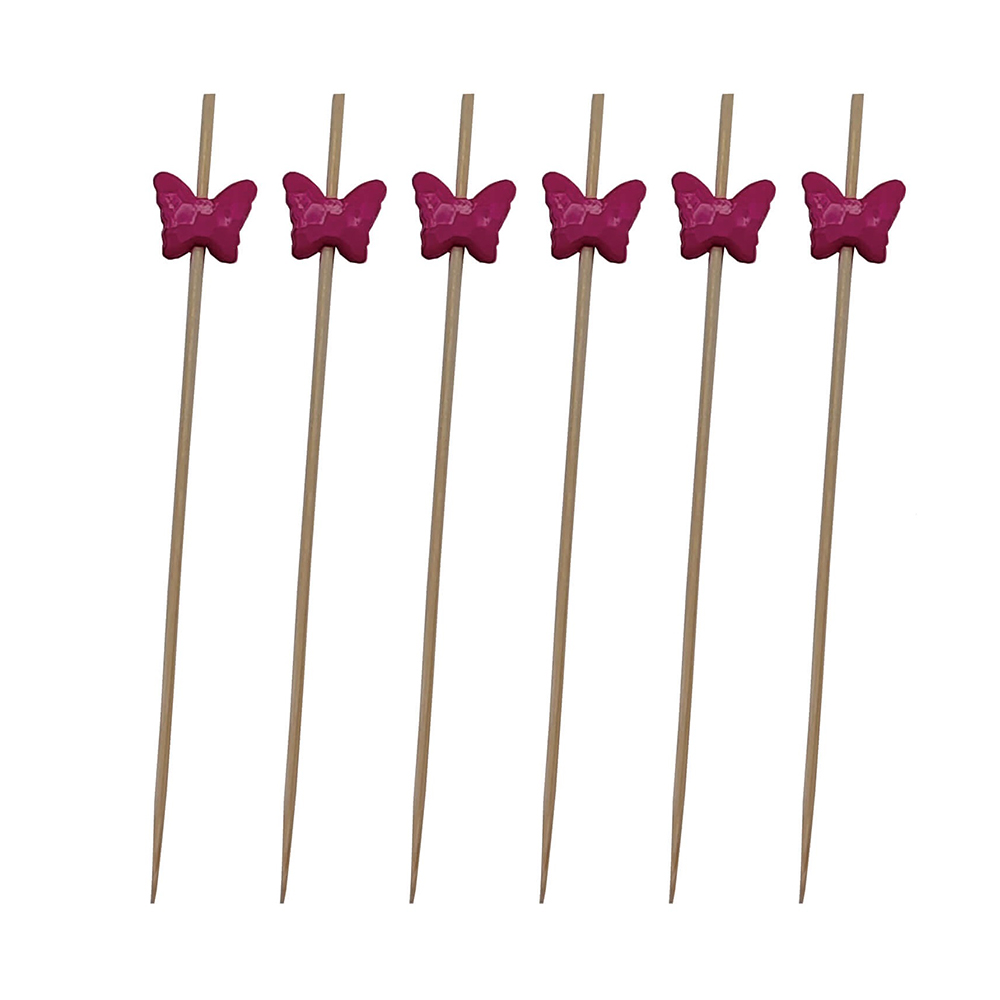 Set 25 buc. scobitori decorative violet, 12 cm, fluturi, QT9891
