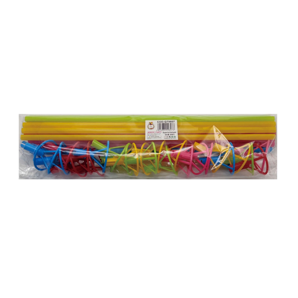 Set 25 rozete pentru baloane multicolor, 40 cm, PPQT9807