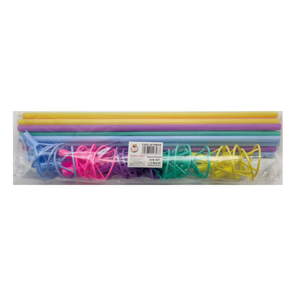 Set 25 rozete pentru baloane multicolor, 40 cm, PPQT9808