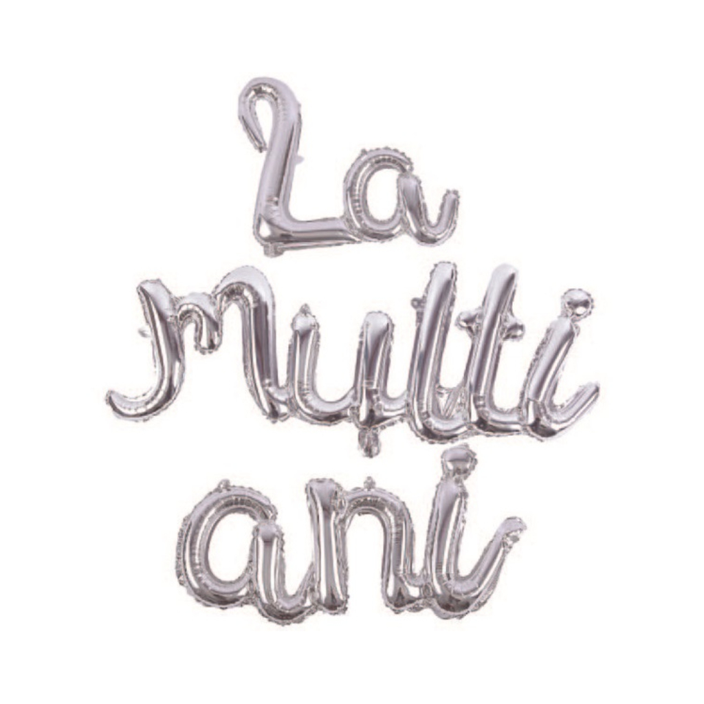 Set 3 baloane party argintiu, 110x75x60x45x40x30 cm