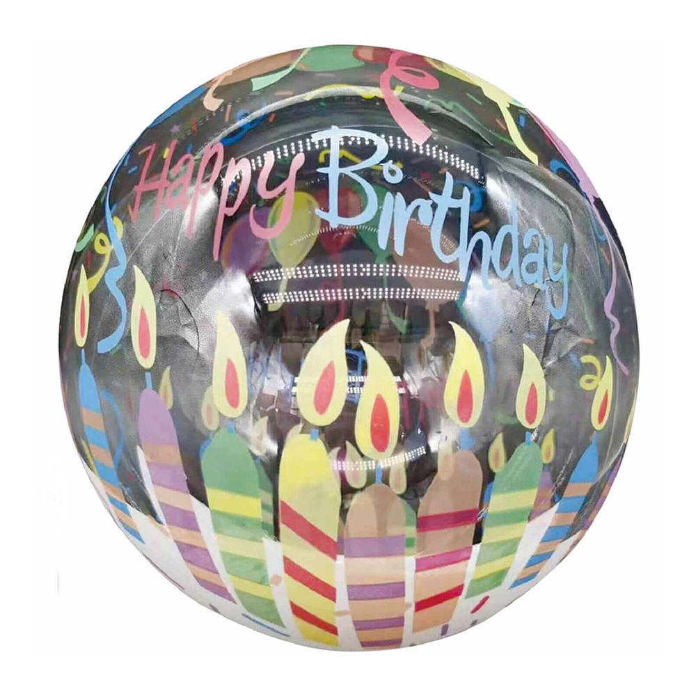 Set 3 baloane party multicolor, 50 cm, rotund, lumanari, happy birthday, RJ0826