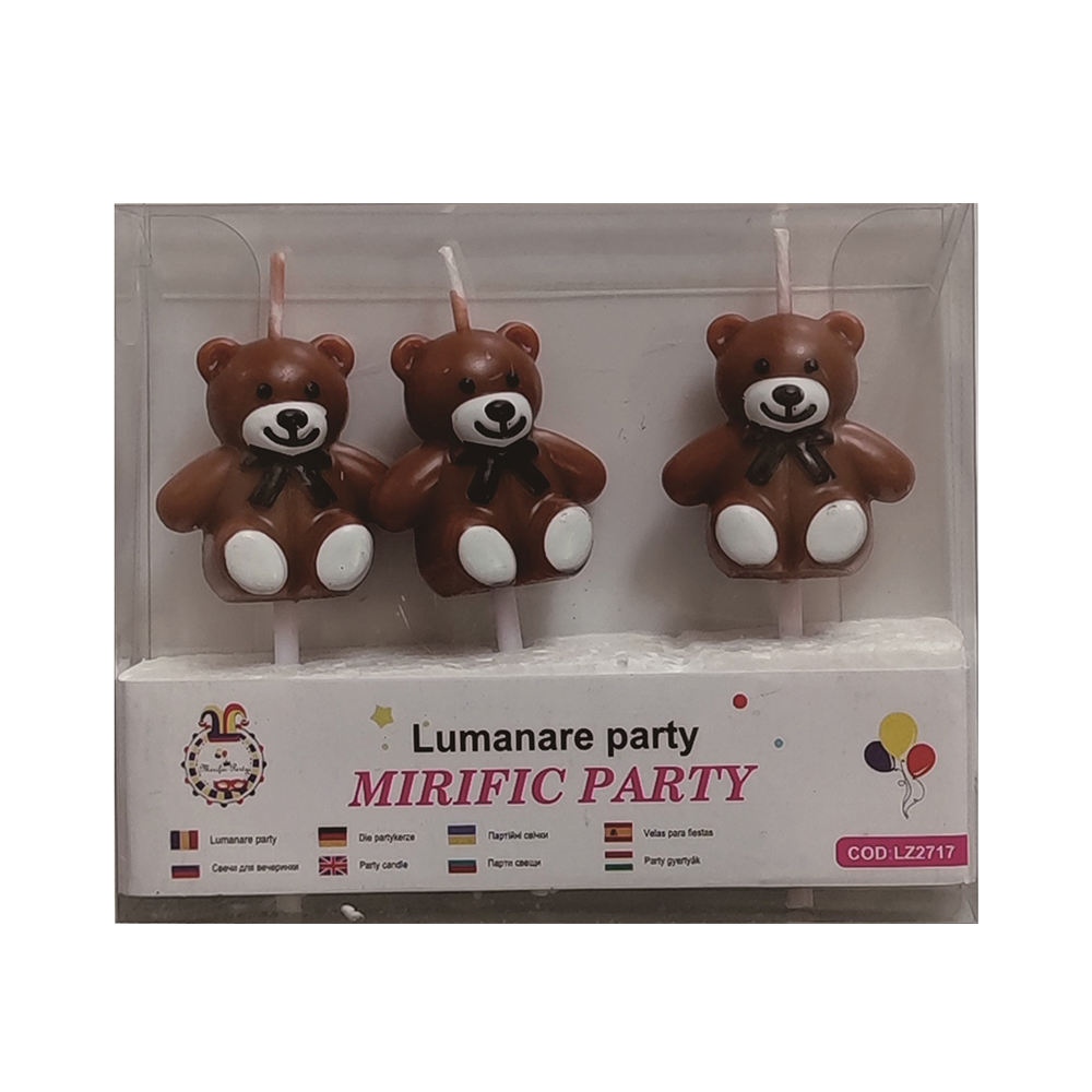 Set 3 lumanari tort, maro, ursulet, PPLZ2717
