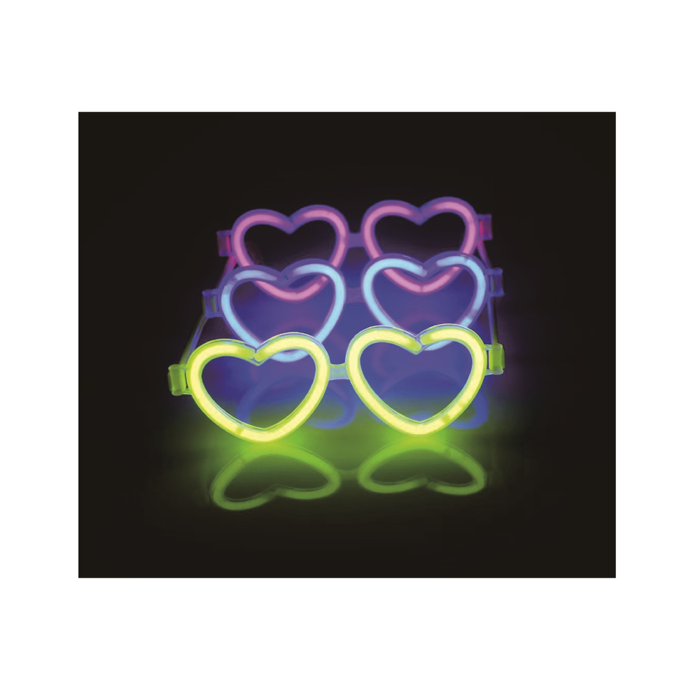 Set 3 buc. ochelari fosforescenti, inima, PPQT8354