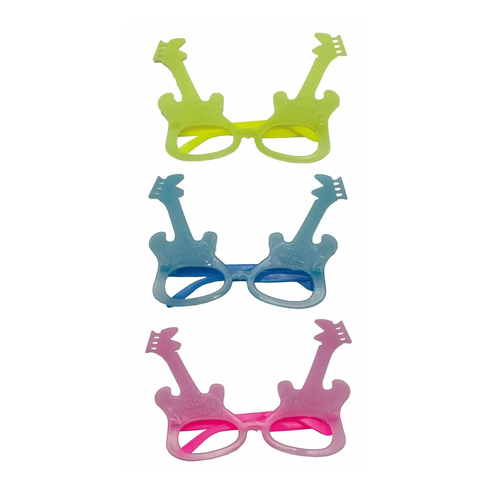 Set 3 buc ochelari roz, albastru, lime, chitara, QT9929