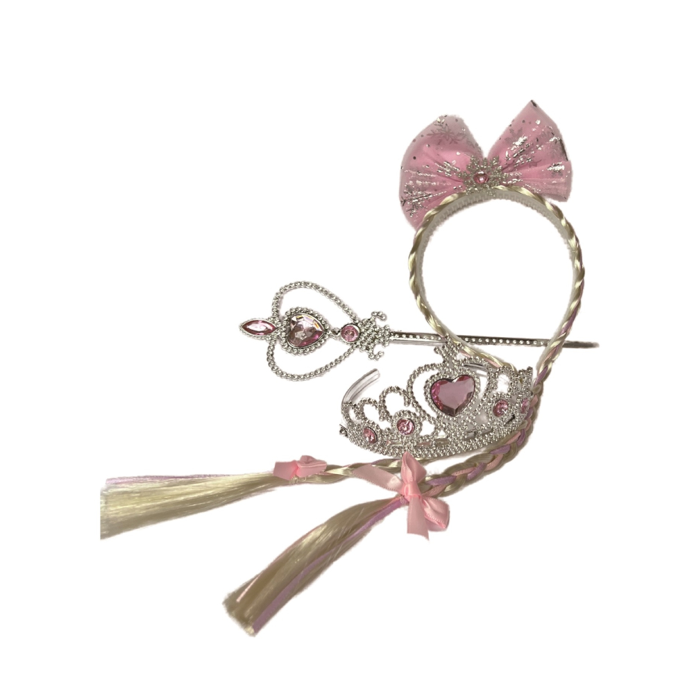 Set 3 piese accesorii printesa, roz, PPQT8179