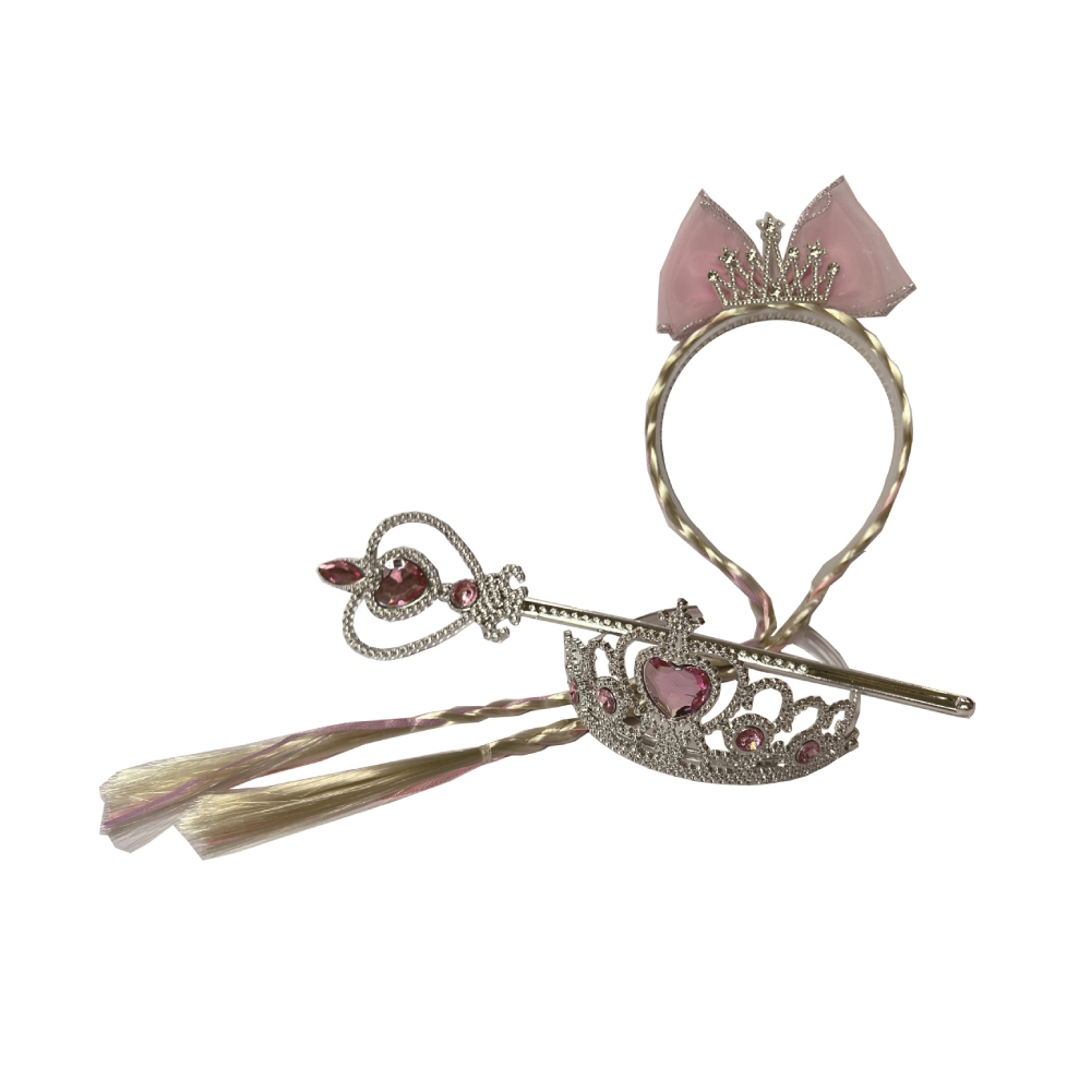Set 3 piese accesorii printesa, roz, PPQT8181