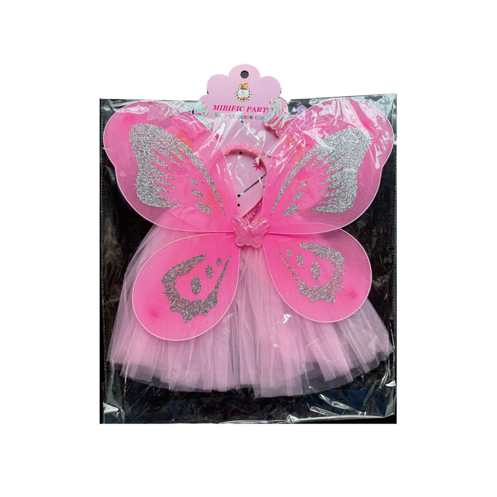 Set 3 piese fluture roz, PPQT8434