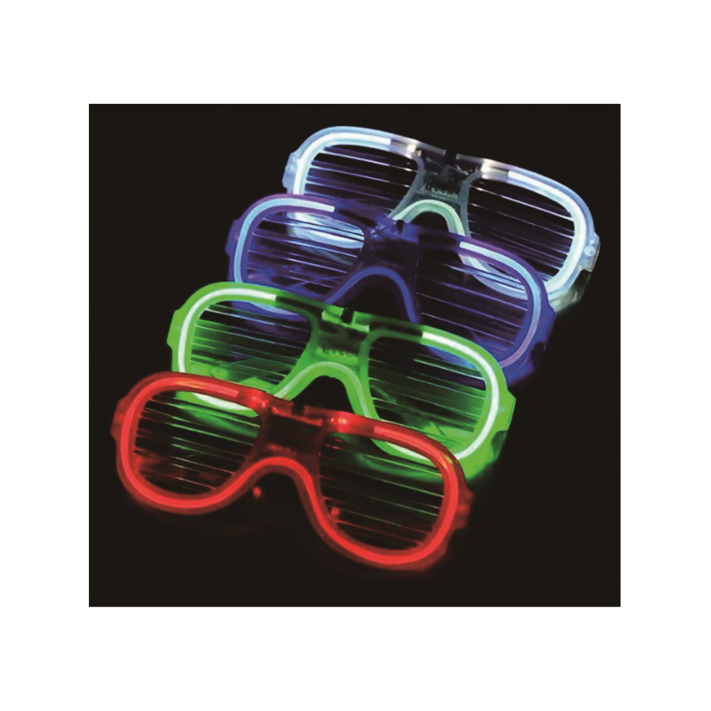 Set 4 buc. ochelari neon, diverse culori, cu baterii, PPQT8344