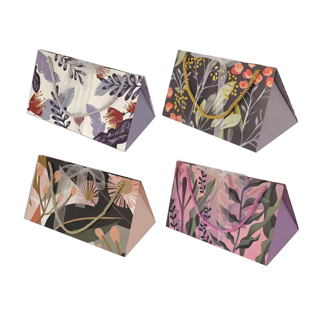 Set 4 pungi cadou multicolor, 27x15.5x14 cm, natura
