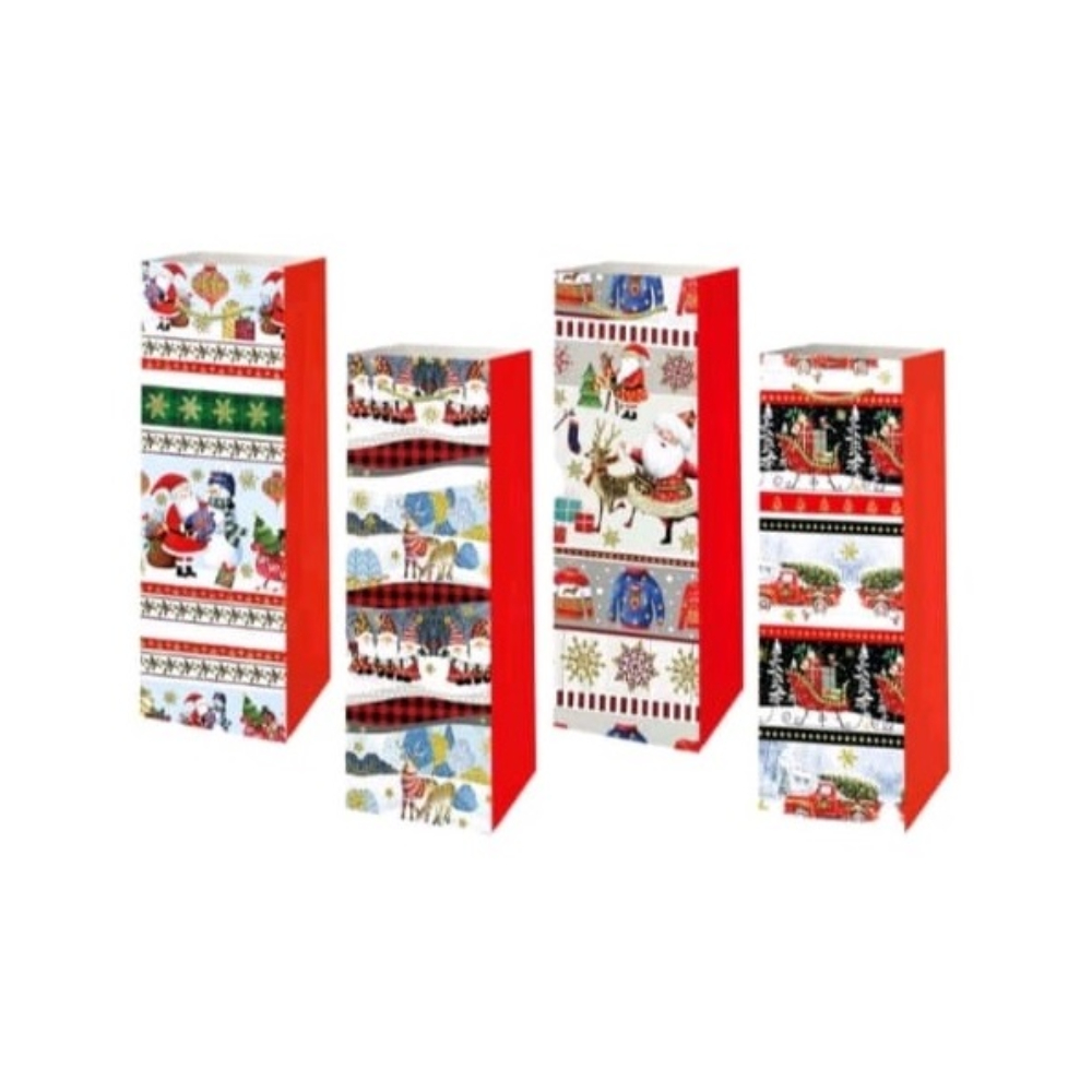 Set 4 pungi cadou, multicolor, 36x12.5x8.5 cm, Craciun, PPPZ7519