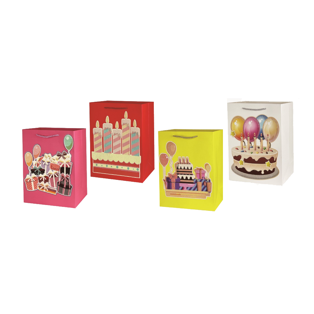 Set 4 pungi cadou, multicolor, tort, 44x31x12 cm, PPPZ7334