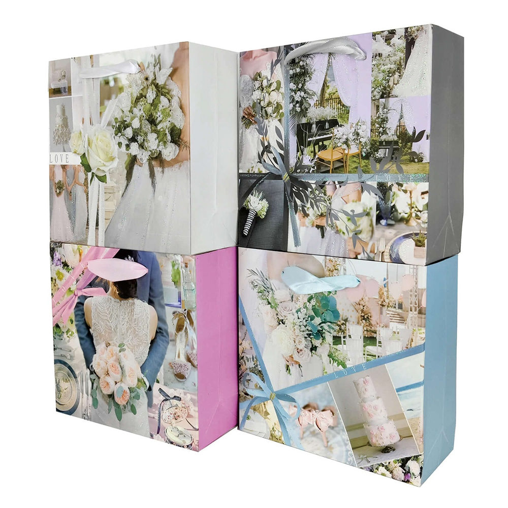 Set 4 pungi cadou multicolor, 55x40x15 cm, PZ3785