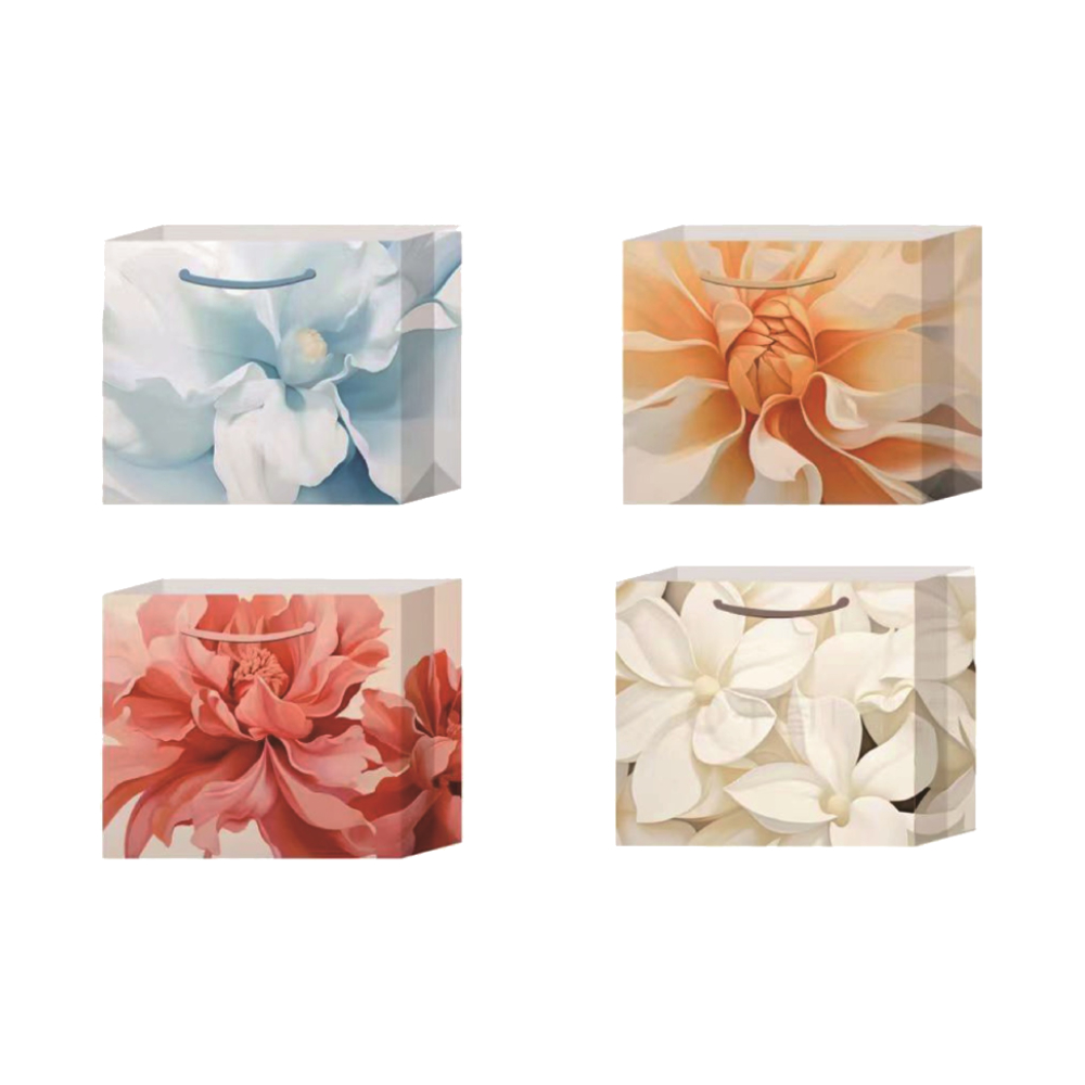 Set 4 pungi cadou, multicolor, 55x40x15 cm, flori, PPPZ7049