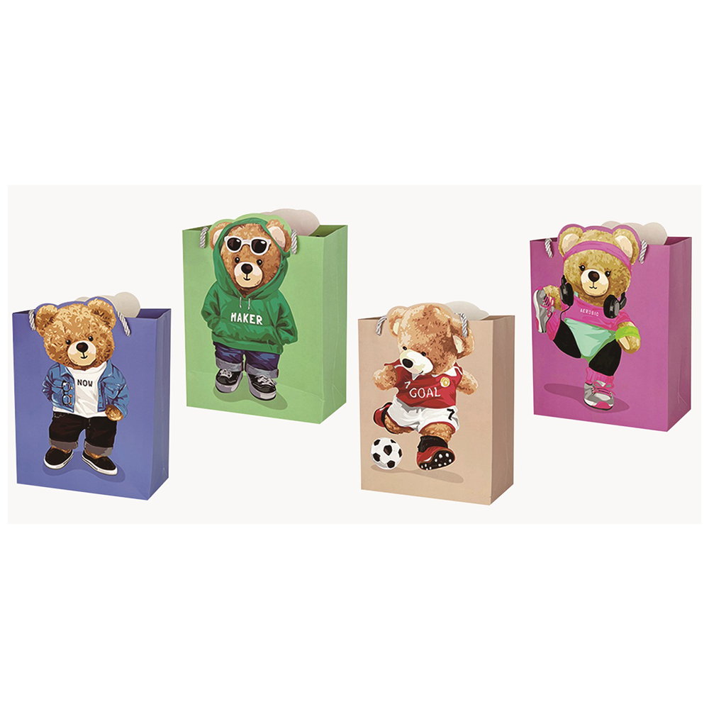 Set 4 pungi cadou, multicolor, 74x49x17 cm, ursulet, PPPZ3976