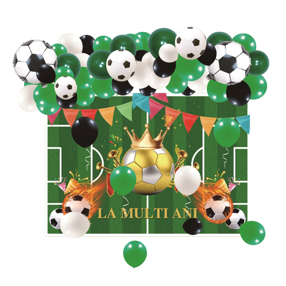 Set 40 baloane, verde, alb, negru, fotbal, PPTZ5362