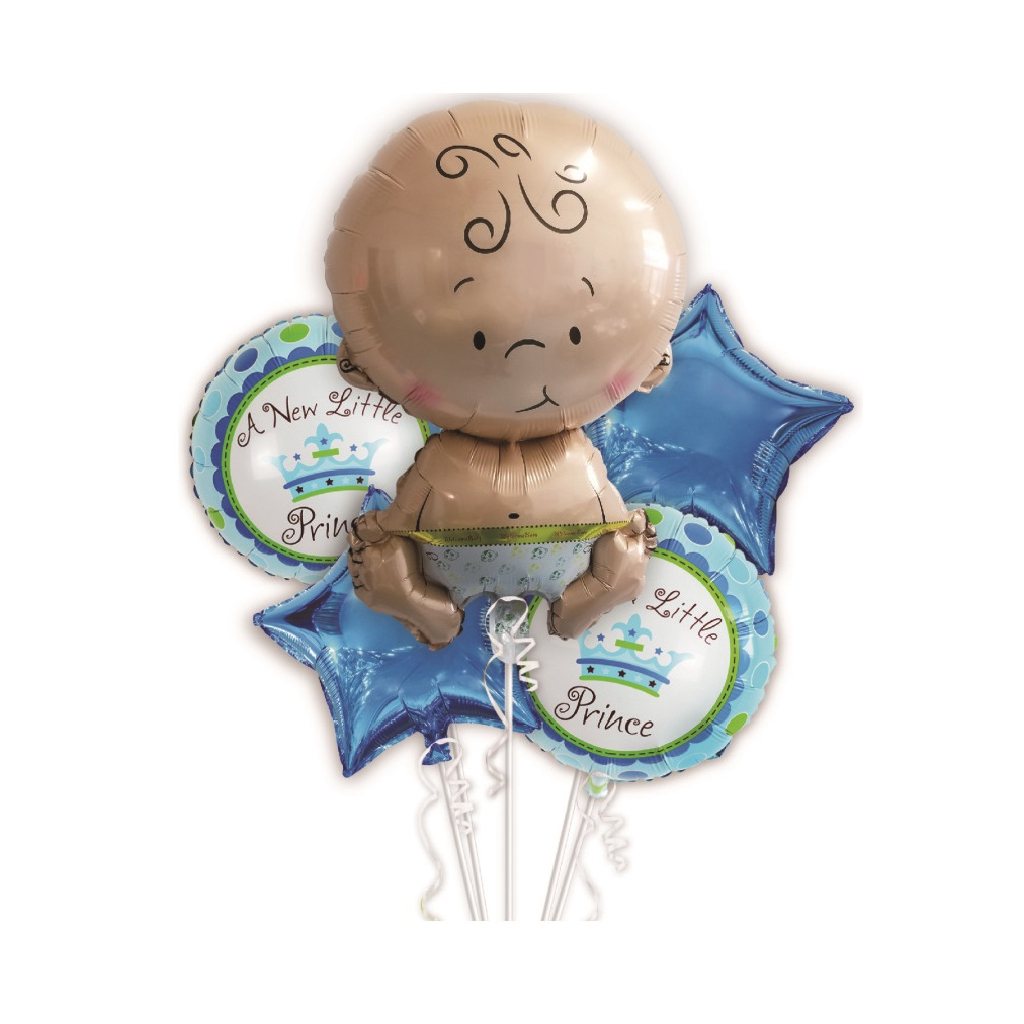 Set 5 baloane party, folie metalizata albastru, multicolor, TZ5124, a new little prince 75x45 cm