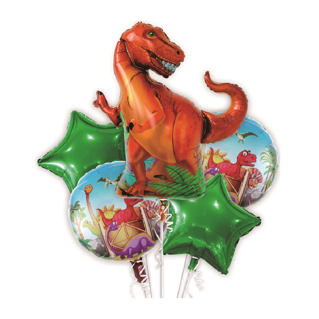 Set 5 baloane party, folie metalizata multicolor, TZ5169, dinozaur, 90x45 cm