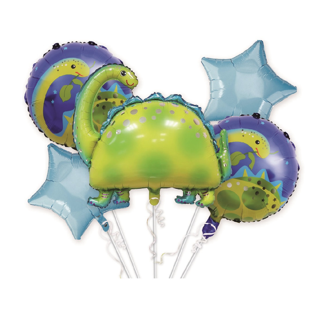 Set 5 baloane party, folie metalizata multicolor, TZ5188, dinozaur, 90x45 cm