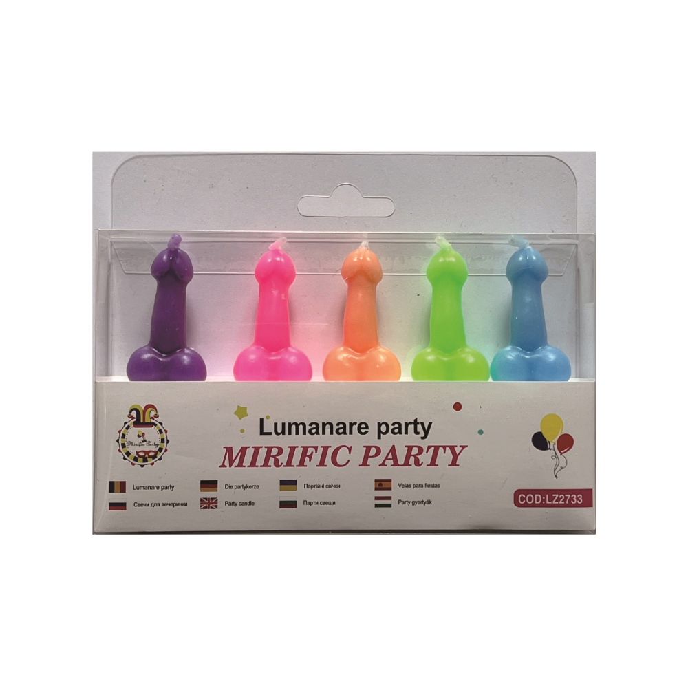 Set 5 lumanari amuzante tort, multicolor, PPLZ2733