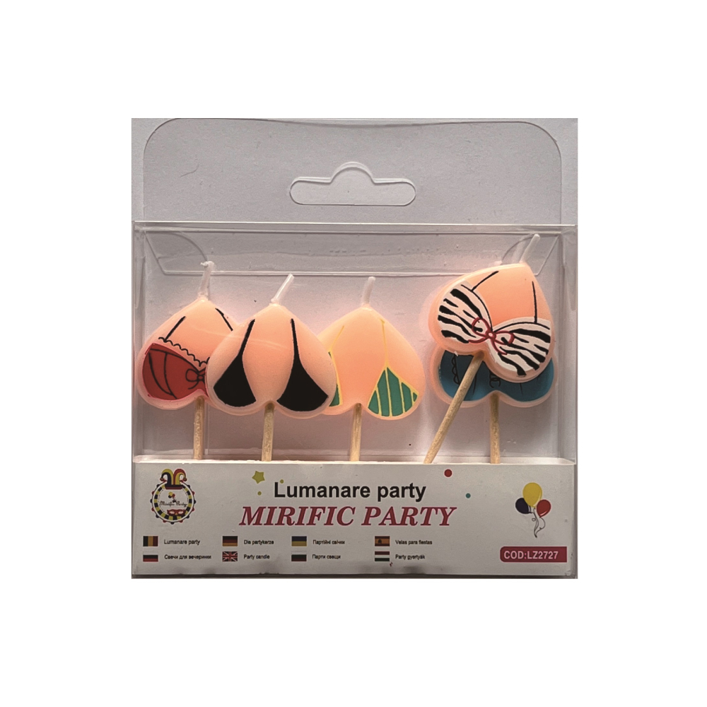 Set 5 lumanari tort, multicolor, costum de baie, PPLZ2727