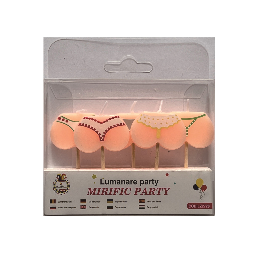 Set 5 lumanari tort, multicolor, costum de baie, PPLZ2728
