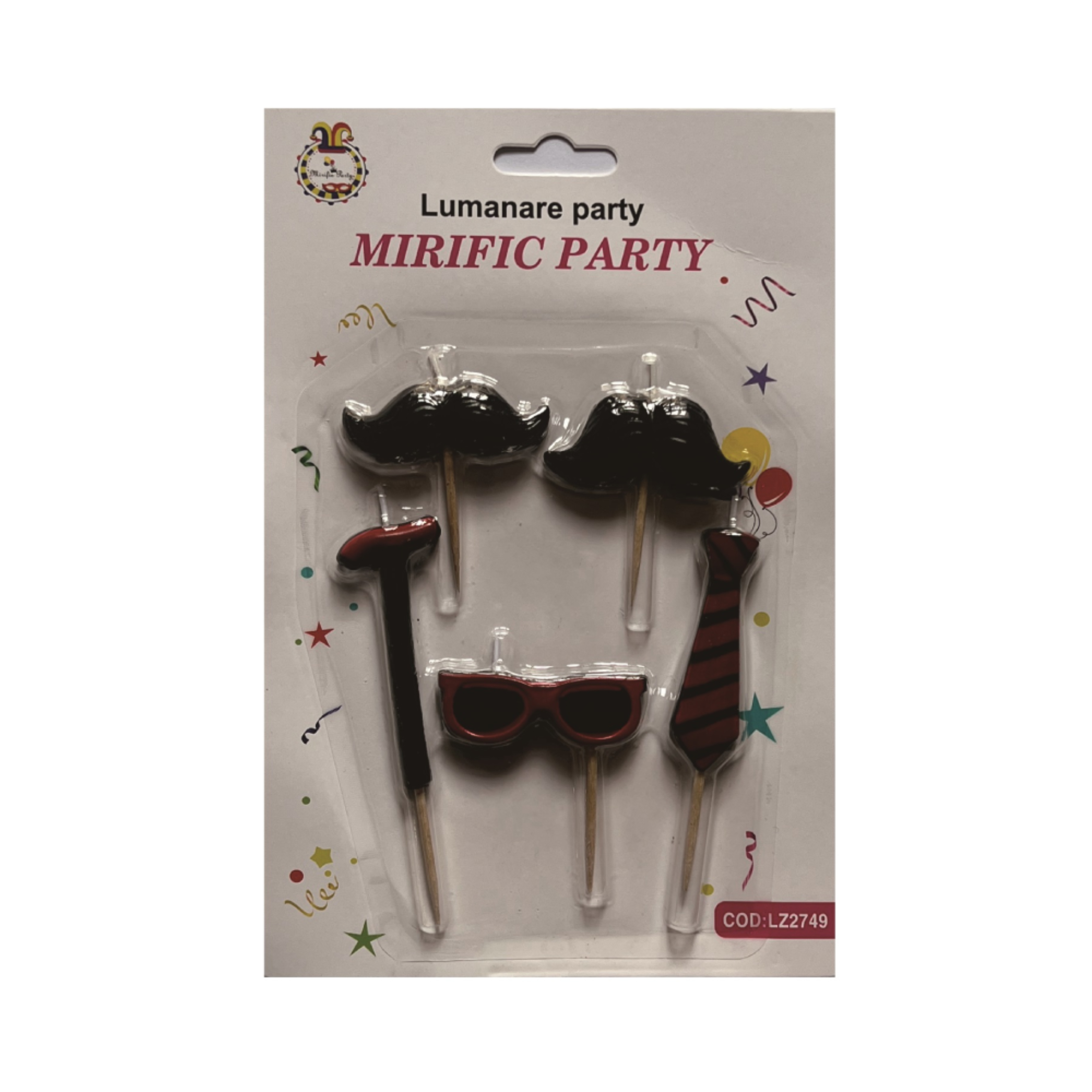 Set 5 lumanari tort, negru, mister, PPLZ2749