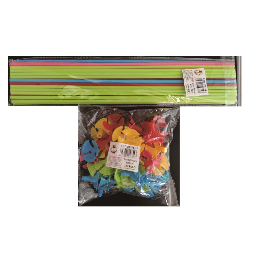 Set 50 rozete pentru baloane, multicolor, PPQT9754