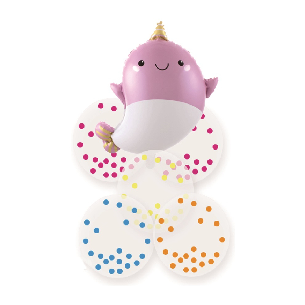Set 6 baloane party, folie metalizata multicolor, TZ5214, balena, 71x47x30 cm