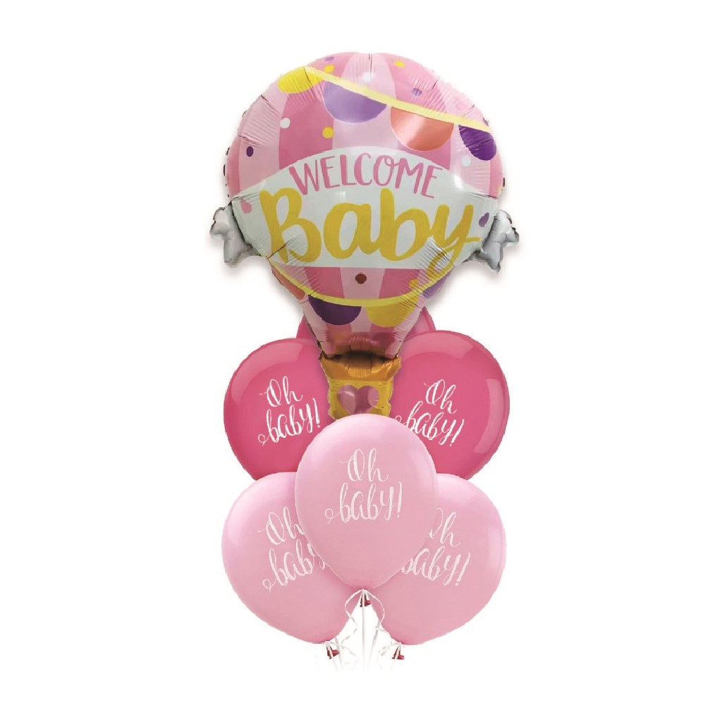 Set 6 baloane party, folie metalizata multicolor, TZ5122, welcome baby, 79x25 cm