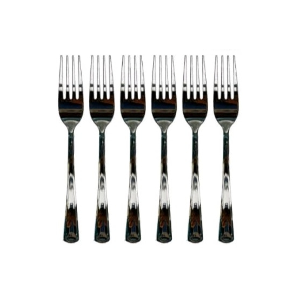 Set 6 buc furculite tort argintiu, 19 cm, PPQT8496