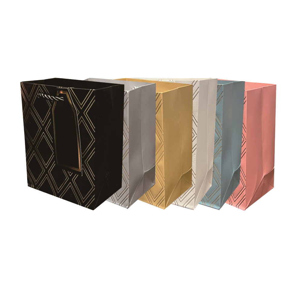 Set 6 pungi cadou, diverse culori, 15x12x7 cm, PPPZ7082