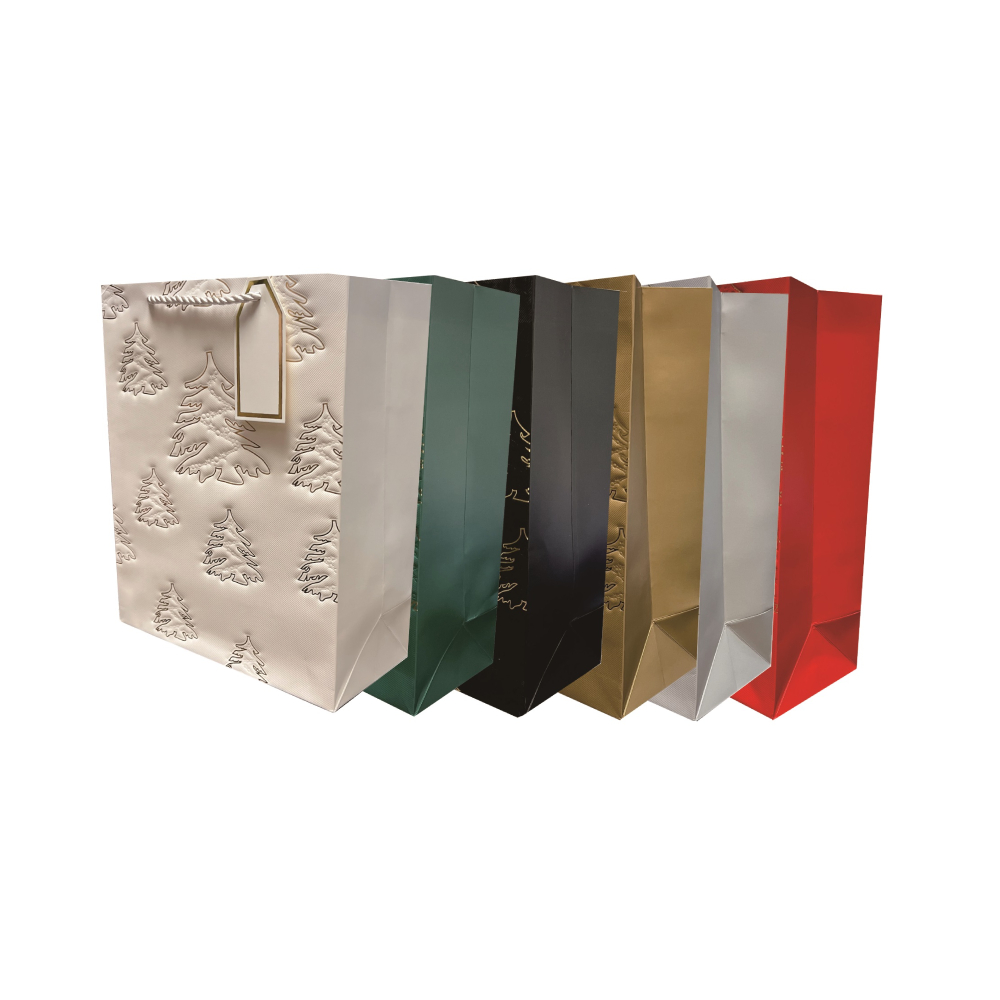 Set 6 pungi cadou, diverse culori, 42x31x12 cm, brad, PPPZ7291