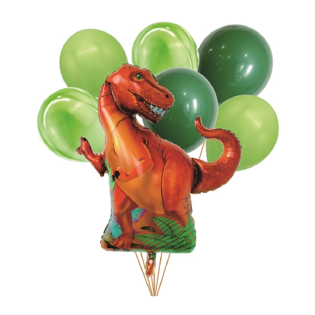 Set 7 baloane party, folie metalizata multicolor, TZ5230, dinozaur, 96x79x30 cm