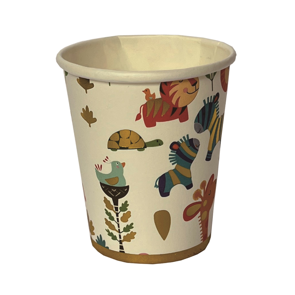 Set 8 buc. pahare carton, multicolor, animalute, PPPZ7152