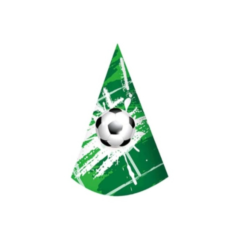 Set 8 coifuri verde, alb, 10x16 cm, fotbal, PPPZ7420