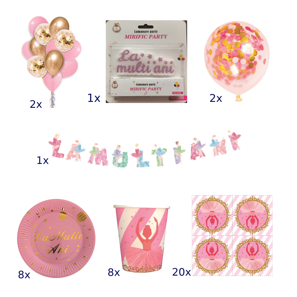 Set petrecere balerina, roz