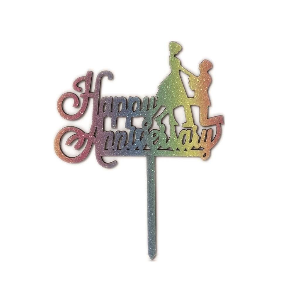 Topper multicolor, happy anniversary, PPQT8229