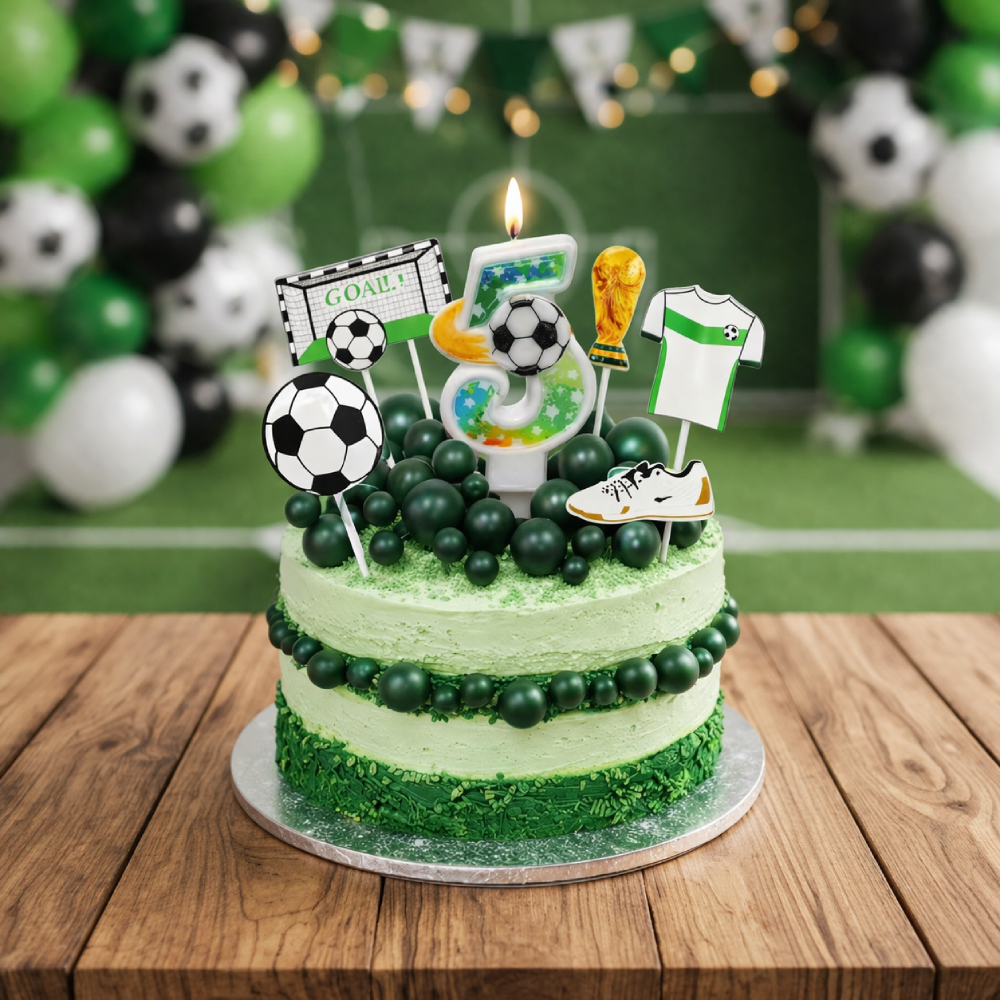 Set topper verde, alb, negru, fotbal, PPQT8370 - imagine 2