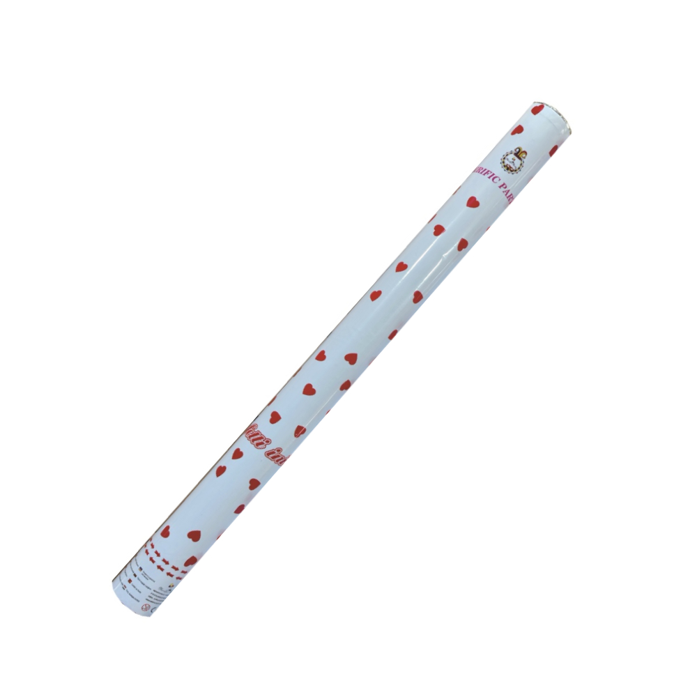 Tub confetti rosu, 60 cm, inima, PPLP3592