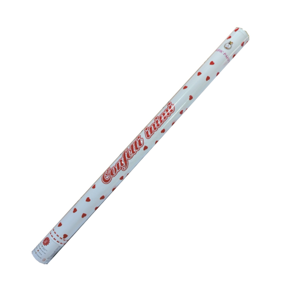 Tub confetti rosu, 80 cm, inima, PPLP3593