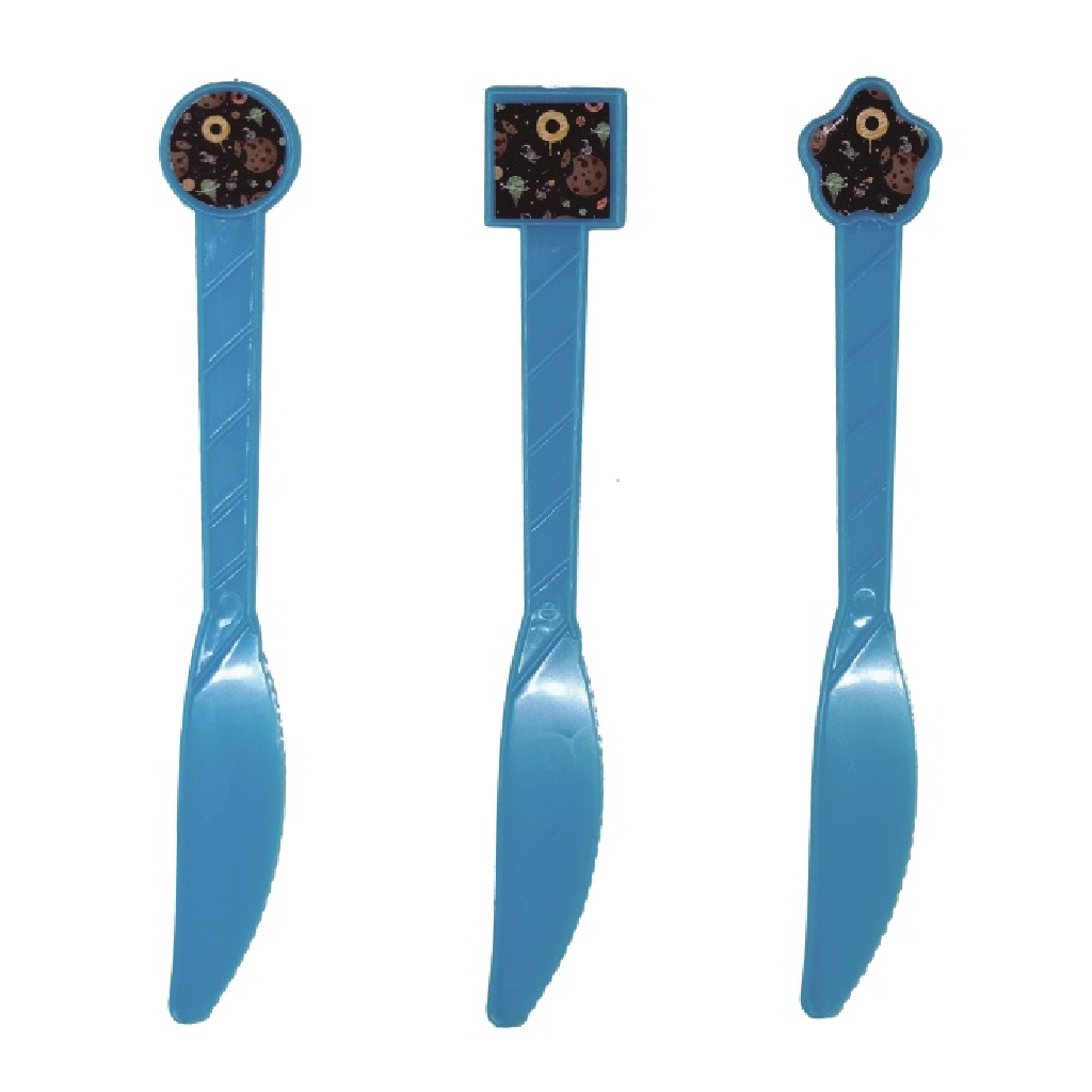 Set 8 buc cutite tort albastru, 16 cm, spatiu