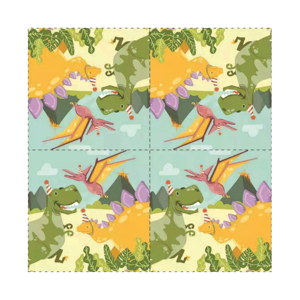 Servetele tort multicolor, 2 straturi, 33x33 cm, dinozauri