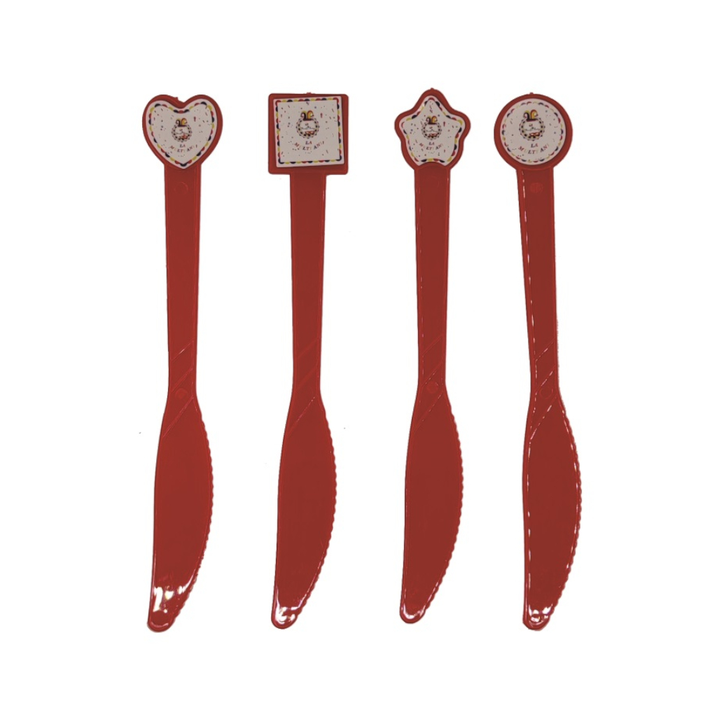 Set 8 buc cutite tort rosu, 17 cm, mirific party, la multi ani